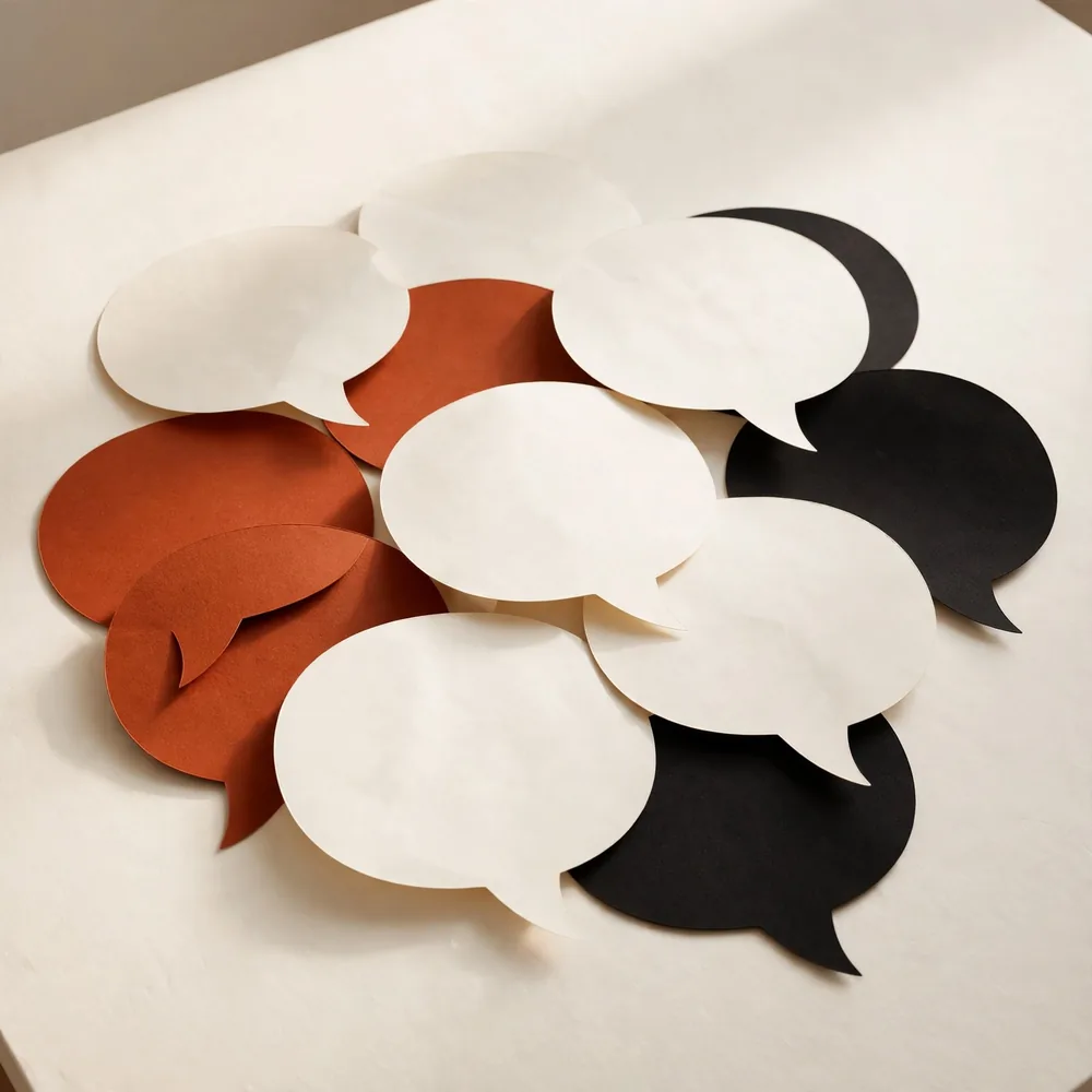 Paper speech bubbles