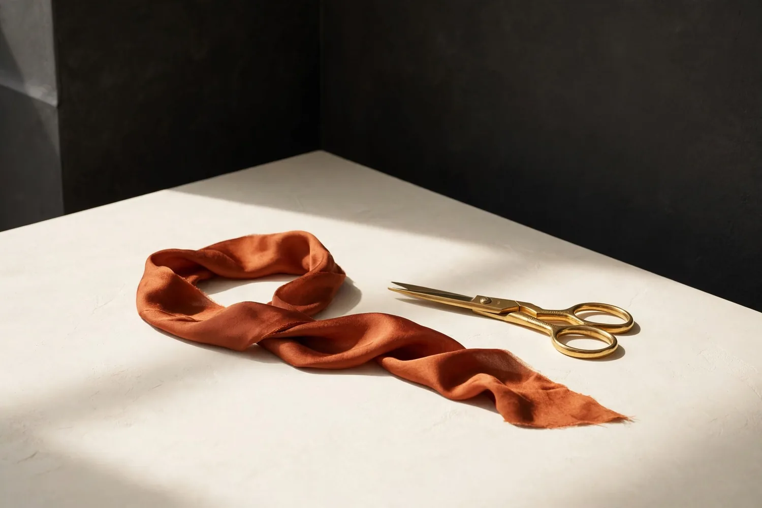 A ribbon and scissors