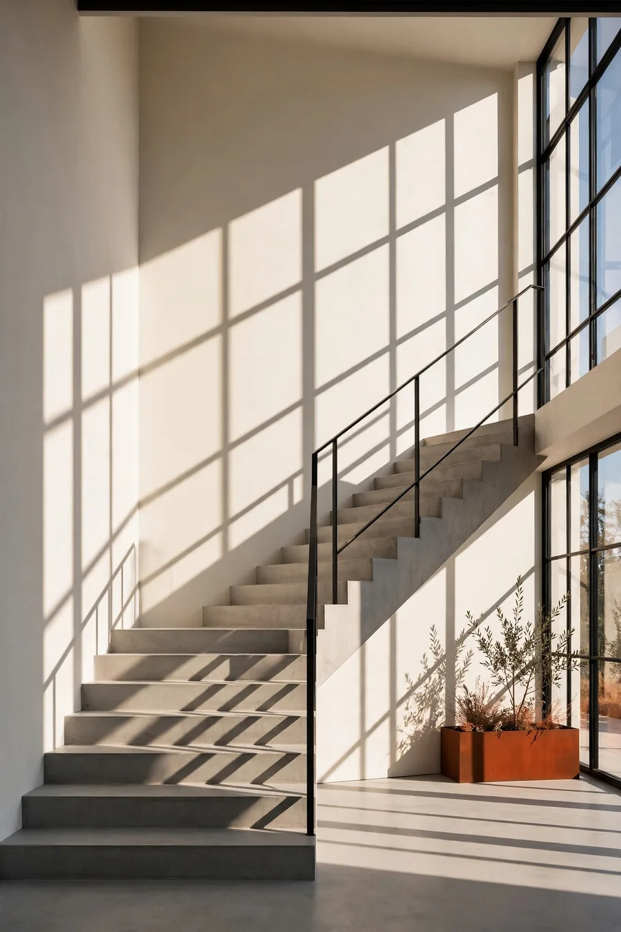 A concrete staircase